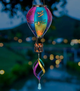 Hot Air Balloon Spinner Solar Lantern - Dragonfly