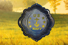 Load image into Gallery viewer, 8" Half Pint Navy Wind Spinner - Blue Starlight