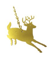Load image into Gallery viewer, North Country Wind Bells - Holiday Bell - 10" Buoy Bell w/"Gold Deer" Windcatcher