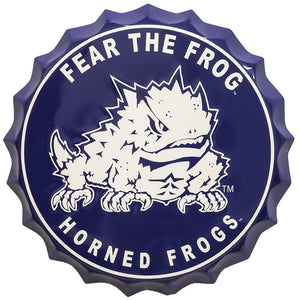 TCU "Fear The Frog" Bottle Cap Sign