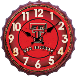 Texas Tech Bottle Cap Clock 13"