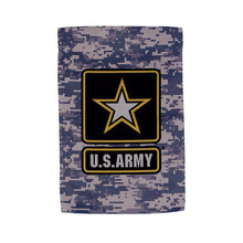 Load image into Gallery viewer, U.S. Army Logo Camo Lustre Garden Flag