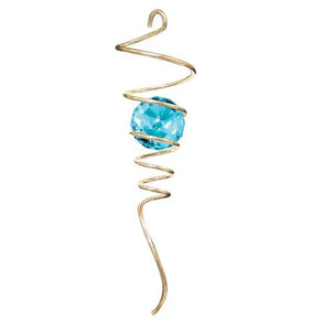 Crystal Spiral Tails -Gold/Aqua - 10" - Spinfinity