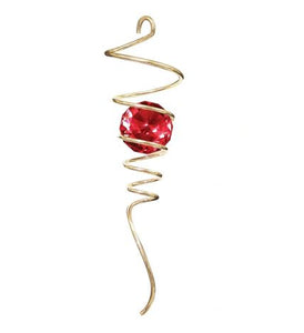 Crystal Spiral Tails - Gold/Red - 10" - Spinfinity