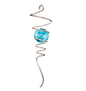 Crystal Spiral Tails - Silver/Aqua - 10" - Spinfinity