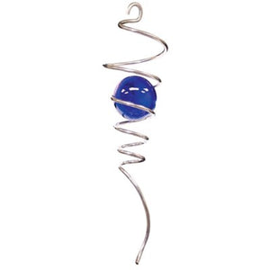 Crystal Spiral Tails - Silver/Cobalt Blue - 10"