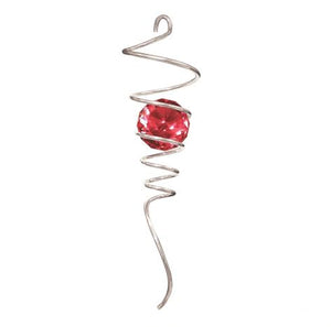 Crystal Spiral Tails - Silver/Red - 10" - Spinfinity