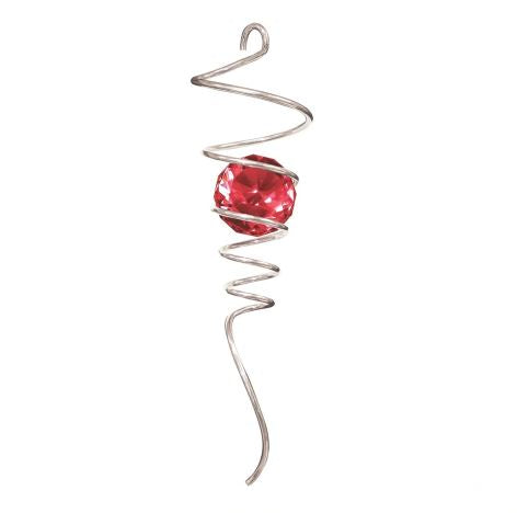 Crystal Spiral Tails - Silver/Red - 10