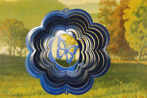 8" Butterfly Wind Spinner - Blue Starlight