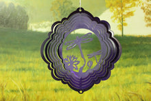 Load image into Gallery viewer, 8&quot; Half Pint Dragonfly 3D Wind Spinner - Purple Starlight 
