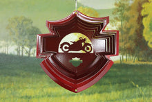 Load image into Gallery viewer, 8&quot; Half Pint Motorcycle Shield Wind Spinner - Red Starlight 
