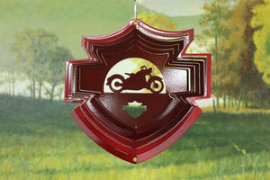 8" Half Pint Motorcycle Shield Wind Spinner - Red Starlight 