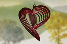 Load image into Gallery viewer, 3&quot; Itsy Bitsy Heart Wind Spinner - Red Starlight
