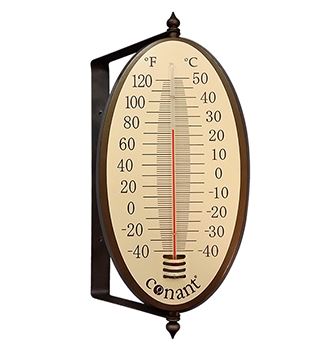 Vintage Oval Thermometer (Bronze Patina)