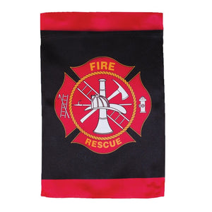 Fire Rescue Lustre Garden Flag