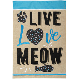 Live, Love, Meow Garden Flag