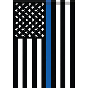 Thin Blue Line Garden Single Applique Flag