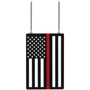 Thin Red Line Metal Garden Flag