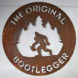 The Original Bootlegger - Square - Rustic Metal Sign