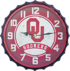Oklahoma Bottle Cap Clock 13"