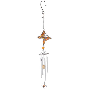 Carson 19" Pewterworks Crystal Chime - Butterfly