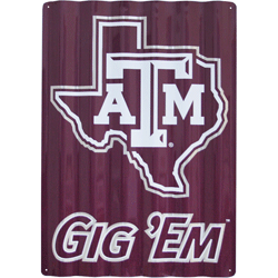 Texas A&M Corrugated Metal Sign