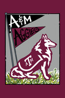 Texas A&M Two-Sided Mascot Flag
