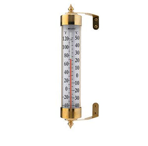 Vermont Grande View Thermometer - Living Finish Brass 12"