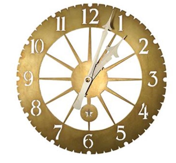 Jeffersonian Wall Clock, Living Finish Brass 15
