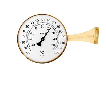 Vermont Large Dial Thermometer - Living Finish Brass 8.5